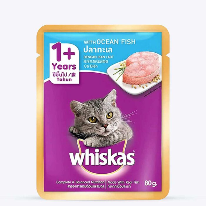 Whiskas Ocean Fish Adult Cat Wet Food - 80g packs