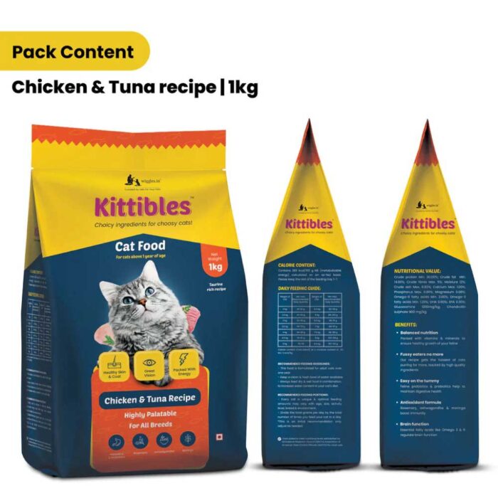 Wiggles Kittibles Chicken and Tuna Adult Cat Dry Food
