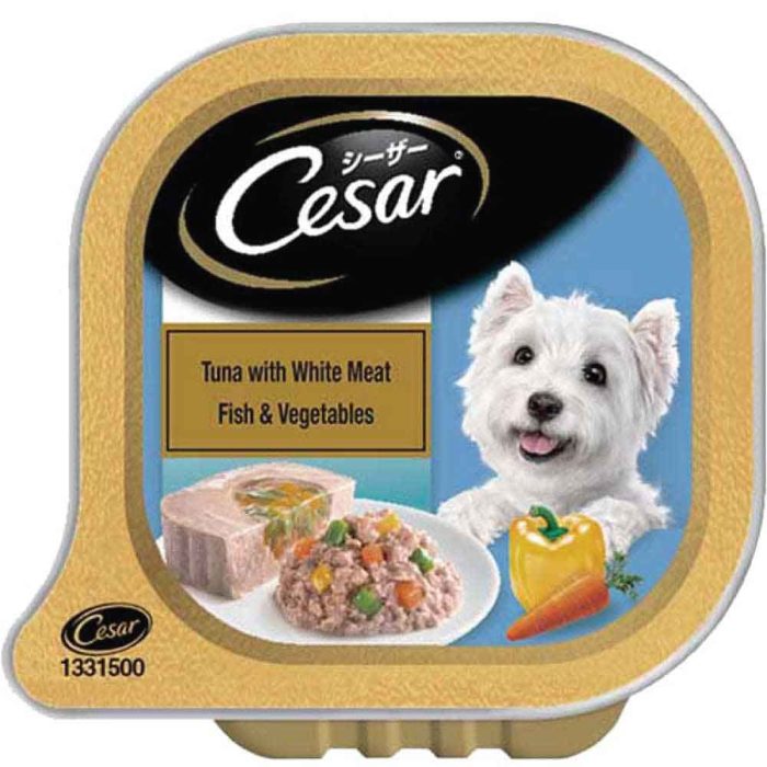 Cesar-Tuna-with-White-Meat-Fish-&-Vegetables-Adult-Dog-Wet-Food-100g