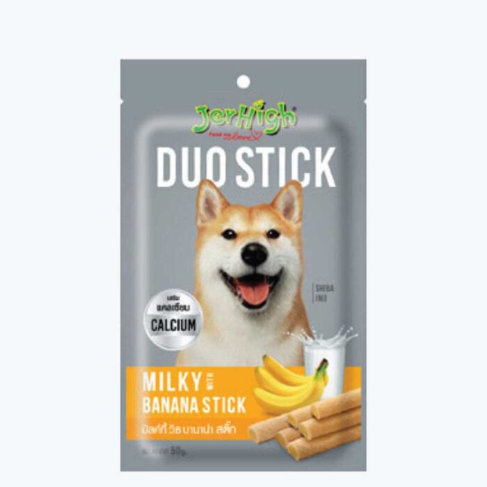 JerHigh Milk with Banana Duo Stick Dog Treat - 50g